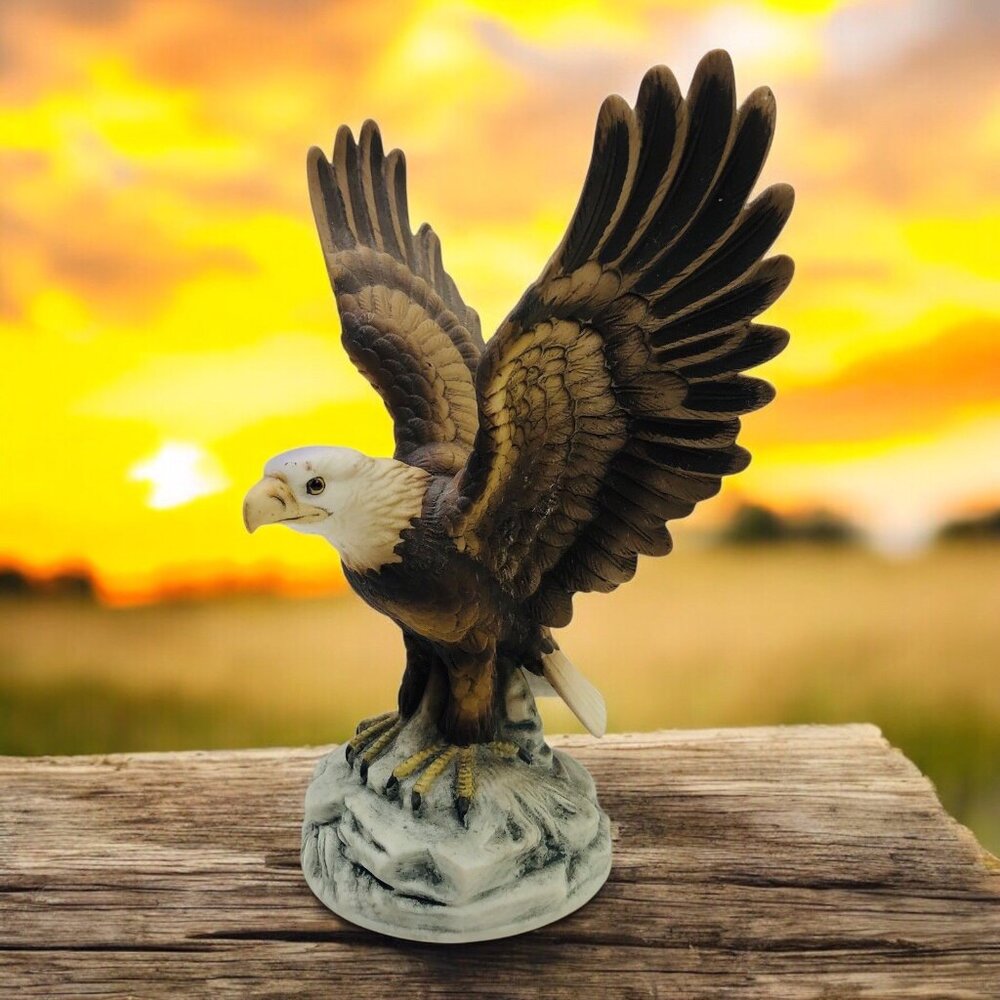 VTG Andrea by Sadek Bald Eagle Figurine Japan Porcelain Hand Painted 7" Statue
